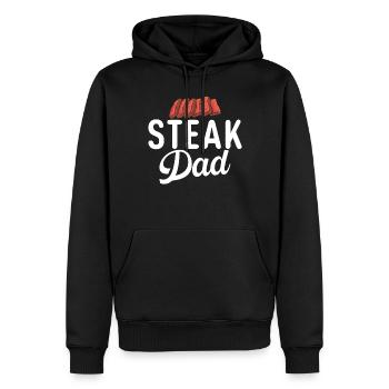 Cadeau de steak amateur de steak - Sweat à capuche Premium bio Homme - noir - Devant - Nico (187cm)