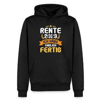 Rentner 2023 Rentnerin 2023 Rente 2023 - Männer Premium Bio Hoodie - Schwarz - Vorne - Nico (187cm)