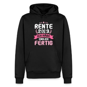 Rentner 2023 Rentnerin 2023 Rente 2023 - Männer Premium Bio Hoodie - Schwarz - Vorne - Nico (187cm)