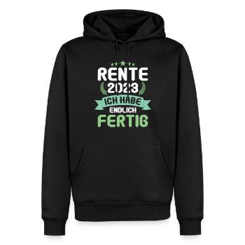 Rentner 2023 Rentnerin 2023 Rente 2023 - Männer Premium Bio Hoodie - Schwarz - Vorne - Nico (187cm)