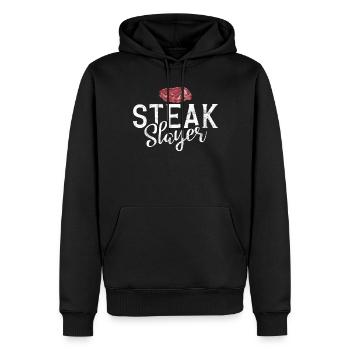 Steak Lover Steak Geschenk - Männer Premium Bio Hoodie - Schwarz - Vorne - Nico (187cm)
