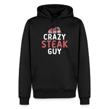 Steak Lover Steak Cadeau - Sweat à capuche Premium bio Homme - noir - Devant - Nico (187cm)