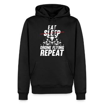 Funny Drone - Eat Sleep Drone Flying Repeat - Dron - Men’s Premium Organic Hoodie - black - Front - Nico (187cm)
