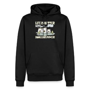 Atomkraftwerk Nuklear Energie Erneuerbare Energie - Männer Premium Bio Hoodie - Schwarz - Vorne - Nico (187cm)