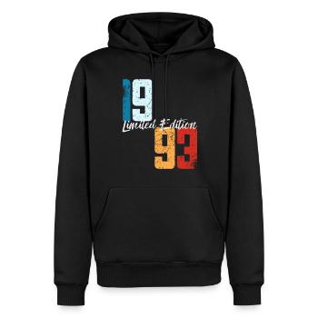 30 ans né en 1993 rétro 30e anniversaire - Sweat à capuche Premium bio Homme - noir - Devant - Nico (187cm)