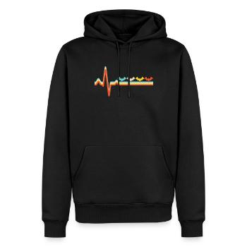 Fledermaus retro herzschlag - Männer Premium Bio Hoodie - Schwarz - Vorne - Nico (187cm)