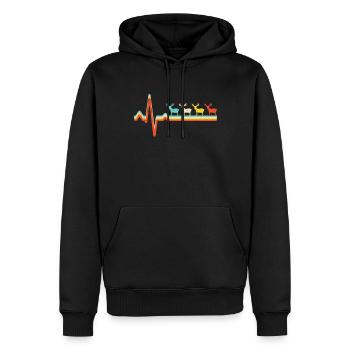 Battement de cœur rétro de wapiti - Sweat à capuche Premium bio Homme - noir - Devant - Nico (187cm)