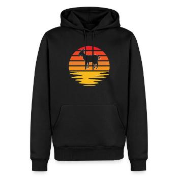 Goat Retro - Men’s Premium Organic Hoodie - black - Front - Nico (187cm)