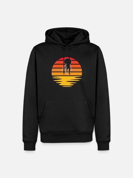 Jellyfish Retro - Men’s Premium Organic Hoodie - black
