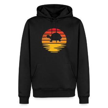 Tortue Rétro - Sweat à capuche Premium bio Homme - noir - Devant - Nico (187cm)