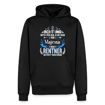 Rente 2023 Ruhestand Abschied Rentner 2023 - Männer Premium Bio Hoodie - Schwarz - Vorne - Nico (187cm)