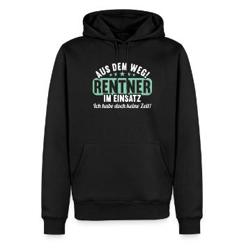 Rente 2023 Ruhestand Abschied Rentner 2023 - Männer Premium Bio Hoodie - Schwarz - Vorne - Nico (187cm)