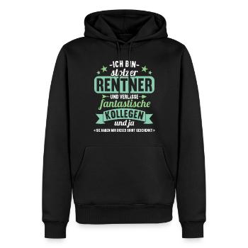 Rente 2023 Ruhestand Abschied Rentner 2023 - Männer Premium Bio Hoodie - Schwarz - Vorne - Nico (187cm)