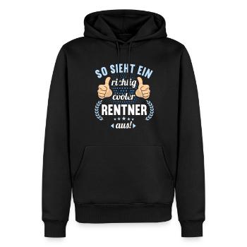 Rente 2023 Ruhestand Abschied Rentner 2023 - Männer Premium Bio Hoodie - Schwarz - Vorne - Nico (187cm)