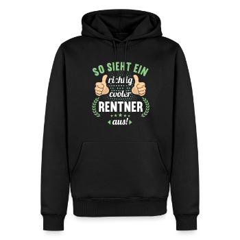 Rente 2023 Ruhestand Abschied Rentner 2023 - Männer Premium Bio Hoodie - Schwarz - Vorne - Nico (187cm)