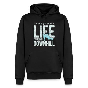 Snowboard Spruch für Snowboarder - Männer Premium Bio Hoodie - Schwarz - Vorne - Nico (187cm)