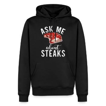 Steak Lover Steak Cadeau - Sweat à capuche Premium bio Homme - noir - Devant - Nico (187cm)