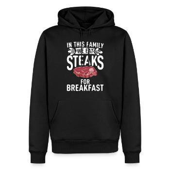 Steak Lover Steak Cadeau - Sweat à capuche Premium bio Homme - noir - Devant - Nico (187cm)