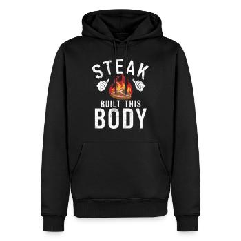 Steak Lover Steak Cadeau - Sweat à capuche Premium bio Homme - noir - Devant - Nico (187cm)