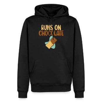 Cadeaux pour amateurs de chocolat - Sweat à capuche Premium bio Homme - noir - Devant - Nico (187cm)