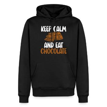 Cadeaux d'amateur de chocolat - Sweat à capuche Premium bio Homme - noir - Devant - Nico (187cm)