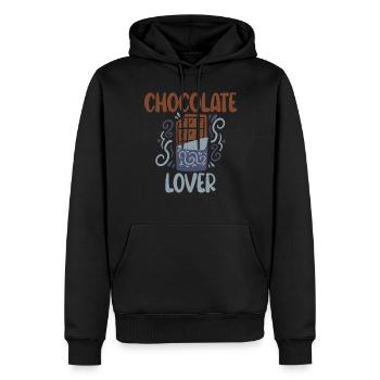 Cadeaux d'amateur de chocolat - Sweat à capuche Premium bio Homme - noir - Devant - Nico (187cm)