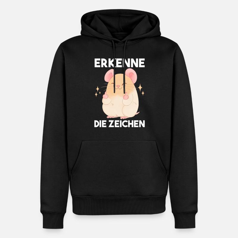 Erkenne Die Zeichen Hamster - Männer Premium Bio Hoodie - Schwarz