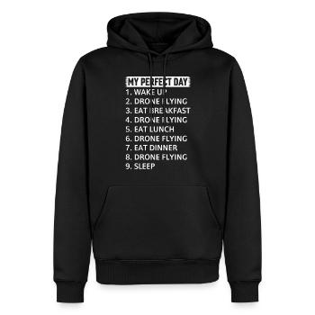 My Perfect Day Drone Flying - Quadcopter Drone Pil - Men’s Premium Organic Hoodie - black - Front - Nico (187cm)