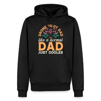 Drone - Drone Pilot Dad Like A Normal Dad Just Coo - Sweat à capuche Premium bio Homme - noir - Devant - Nico (187cm)