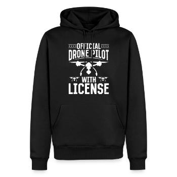 Official Drone Pilot With License - Funny Drone Pi - Men’s Premium Organic Hoodie - black - Front - Nico (187cm)