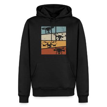 Drones Racing Quadcopter Drone Pilot - Retro Drone - Sweat à capuche Premium bio Homme - noir - Devant - Nico (187cm)