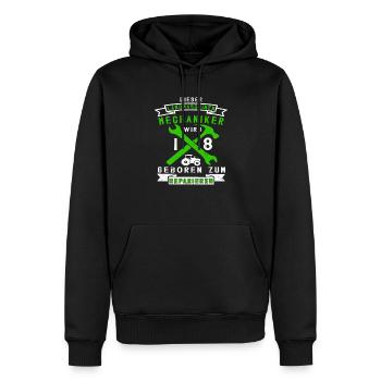 Landmaschinenmechaniker 18 Geburtstag Spruch - Männer Premium Bio Hoodie - Schwarz - Vorne - Nico (187cm)