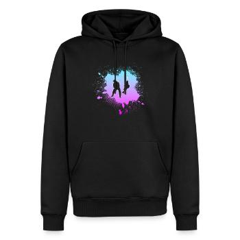Angling - Men’s Premium Organic Hoodie - black - Front - Nico (187cm)