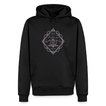 Jahrgang 1973 Sprüche gereift zur perfektion - Männer Premium Bio Hoodie - Schwarz - Vorne - Nico (187cm)