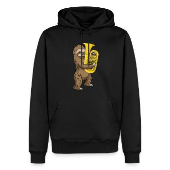 Sloth Music Gift Kids Band Tuba - Sweat à capuche Premium bio Homme - noir - Devant - Nico (187cm)