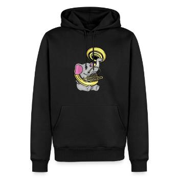 Sousaphone Music Big Band Orchestra Cute Elephant - Sweat à capuche Premium bio Homme - noir - Devant - Nico (187cm)