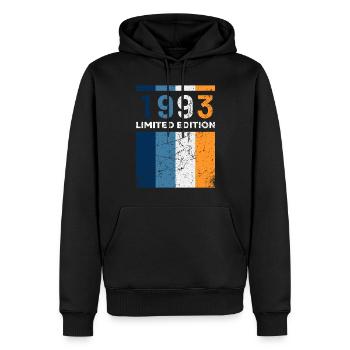 30 ans né en 1993 rétro 30e anniversaire - Sweat à capuche Premium bio Homme - noir - Devant - Nico (187cm)