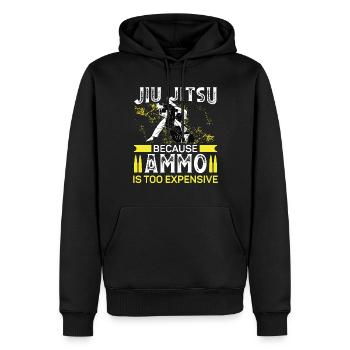 Jiu Jitsu Because Ammo Too Expensive Jujutsu MMA - Männer Premium Bio Hoodie - Schwarz - Vorne - Nico (187cm)
