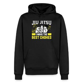 Jiu Jitsu Je fais les meilleurs étranglements Jujutsu MMA - Sweat à capuche Premium bio Homme - noir - Devant - Nico (187cm)