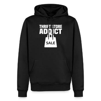 Magasin d’occasion Eco Hipster d’occasion - Sweat à capuche Premium bio Homme - noir - Devant - Nico (187cm)