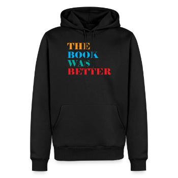 Club de lecture Le livre était meilleur - Sweat à capuche Premium bio Homme - noir - Devant - Nico (187cm)