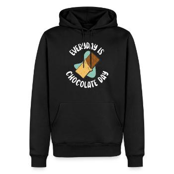 Schokoladenliebhaber Geschenke - Männer Premium Bio Hoodie - Schwarz - Vorne - Nico (187cm)
