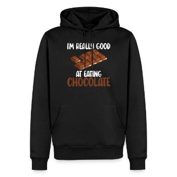 Schokoladenliebhaber Geschenke - Männer Premium Bio Hoodie - Schwarz - Vorne - Nico (187cm)