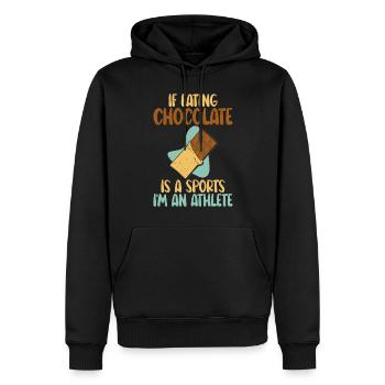 Cadeaux pour amateurs de chocolat - Sweat à capuche Premium bio Homme - noir - Devant - Nico (187cm)