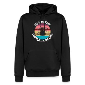 Cadeaux pour amateurs de chocolat - Sweat à capuche Premium bio Homme - noir - Devant - Nico (187cm)