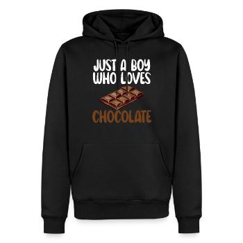 Schokoladenliebhaber Geschenke - Männer Premium Bio Hoodie - Schwarz - Vorne - Nico (187cm)
