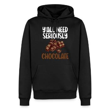 Schokoladenliebhaber Geschenke - Männer Premium Bio Hoodie - Schwarz - Vorne - Nico (187cm)