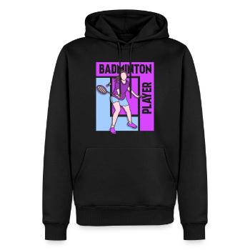 Badmintonspielerin Spielerin Mädchen Mutter - Männer Premium Bio Hoodie - Schwarz - Vorne - Nico (187cm)