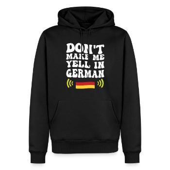 Ne me forcez pas à crier la voix allemande - Sweat à capuche Premium bio Homme - noir - Devant - Nico (187cm)