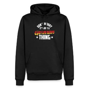 Keine Angst Ist Nur Eine Deutsche Sache Deutsch - Männer Premium Bio Hoodie - Schwarz - Vorne - Nico (187cm)